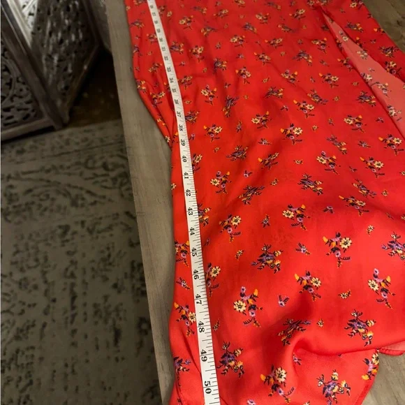 Free People Chic Red Floral Maxi Slip Dress - Picture 13 of 15